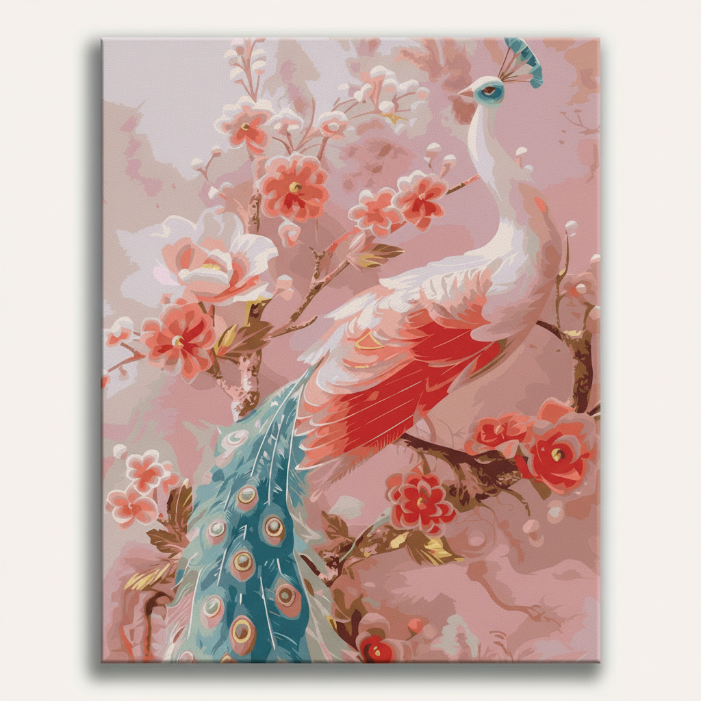 Peacock Cherry Blossoms | Paint By Numbers Kit