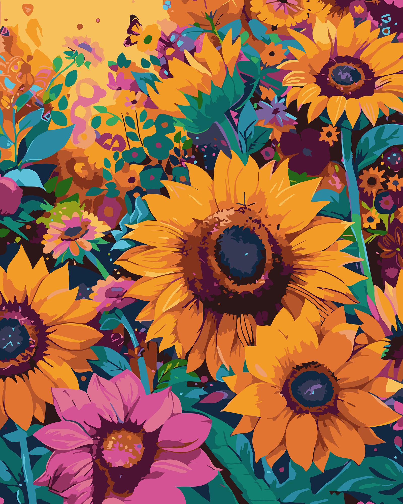Vibrant Sunflower Garden | Paint By Numbers Kit