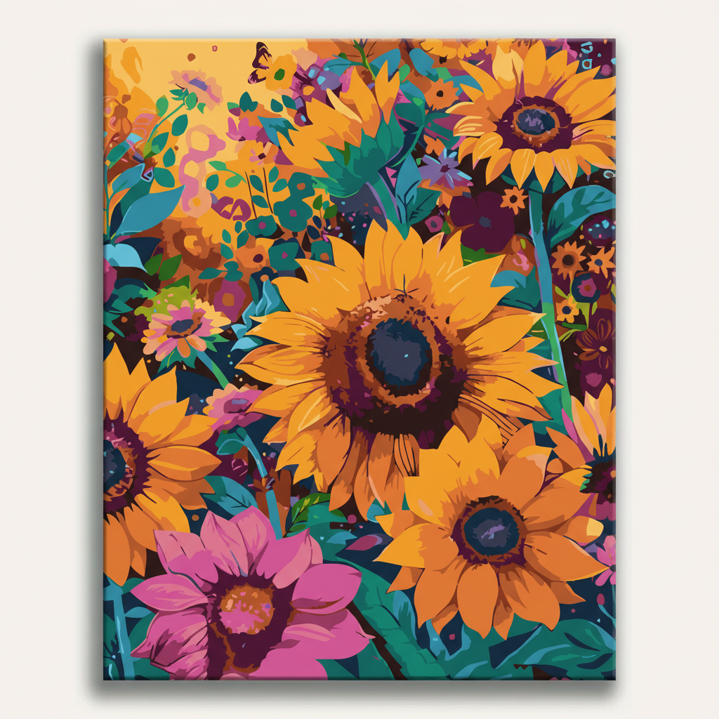 Vibrant Sunflower Garden | Paint By Numbers Kit