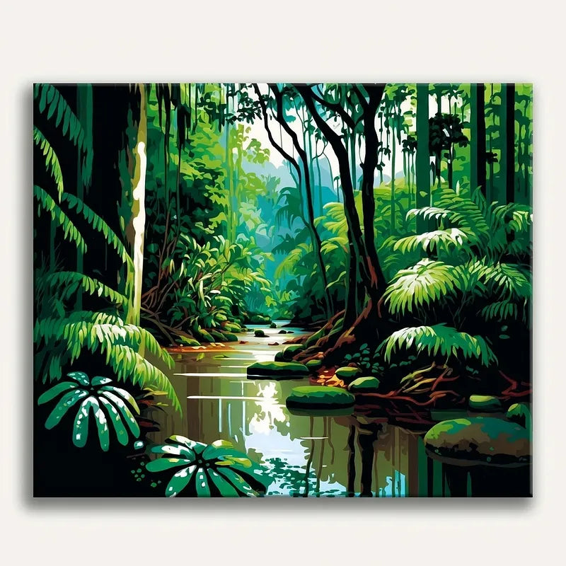 Jungle Stream Paradise | Paint By Numbers Kit