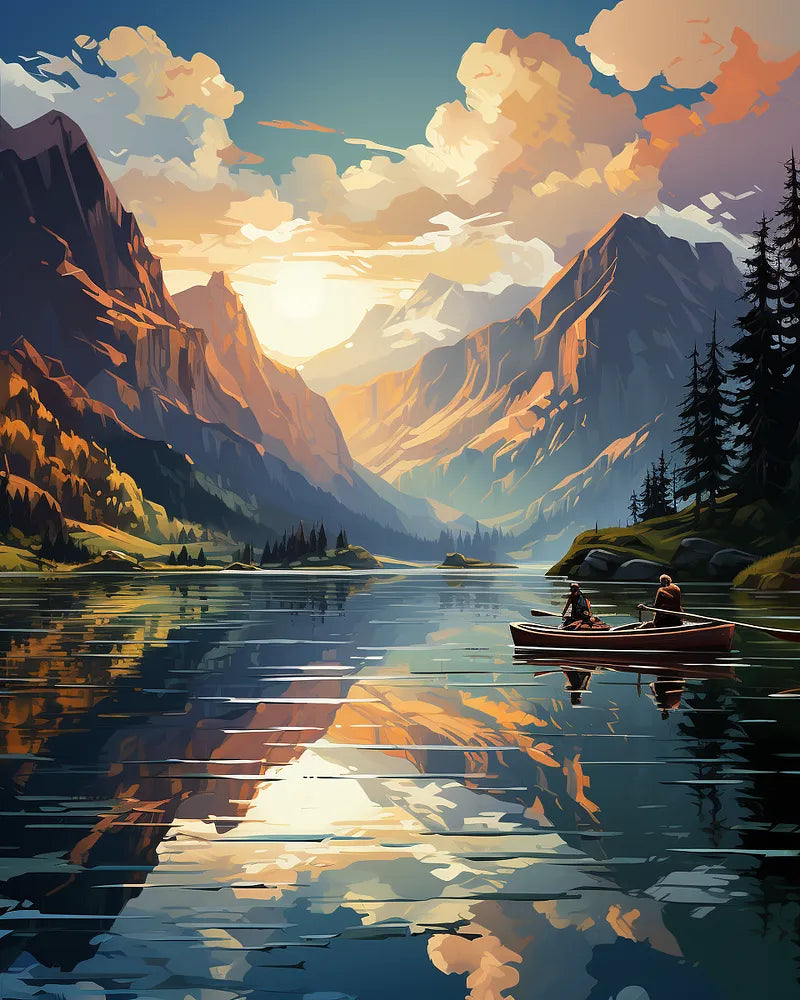 Mountain Lake Reflection | Paint By Numbers Kit
