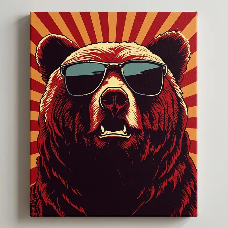 Cool Bear Sunglasses | Paint By Numbers Kit