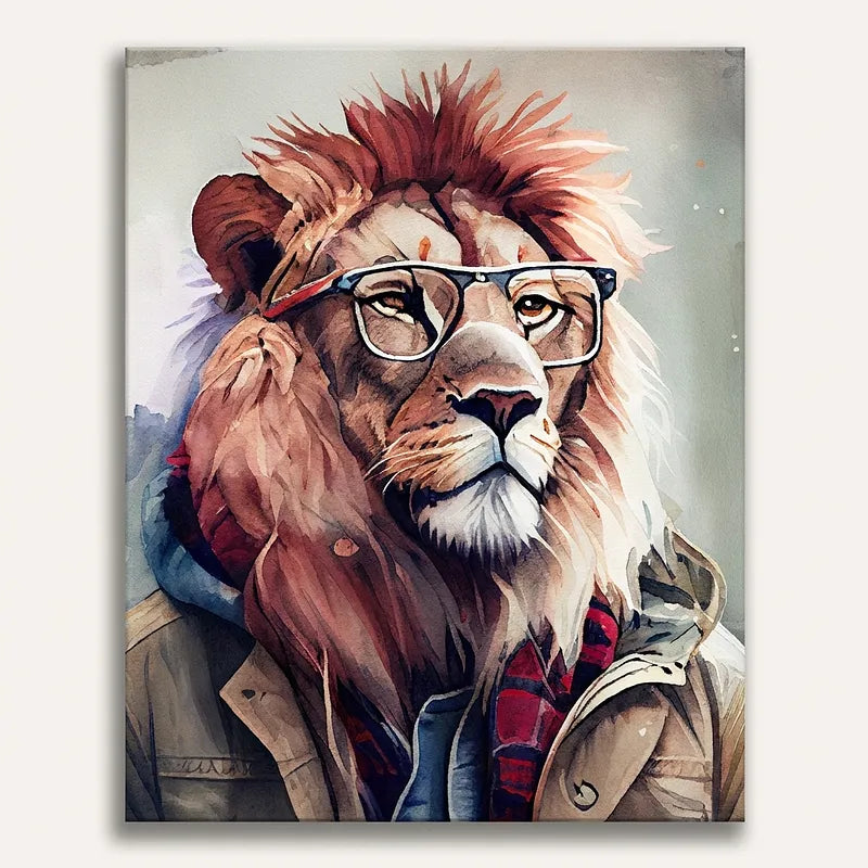 Scholarly Lion Portrait | Paint By Numbers Kit