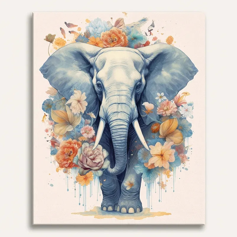 Floral Elephant Art | Paint By Numbers Kit