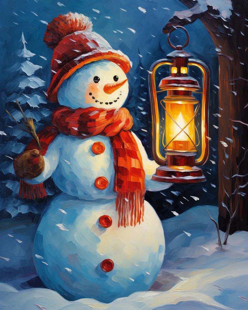 Snowman Lantern Kit | Paint By Numbers Kit