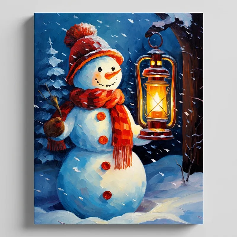 Snowman Lantern Kit | Paint By Numbers Kit