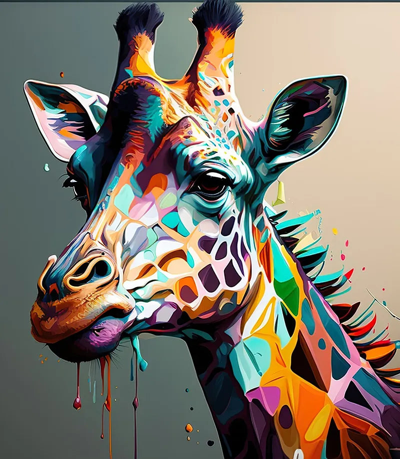Colorful Giraffe Portrait | Paint By Numbers Kit
