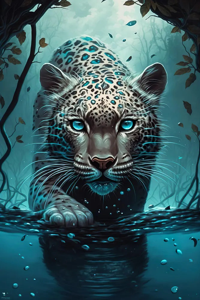 Leopard Water Reflection | Paint By Numbers Kit