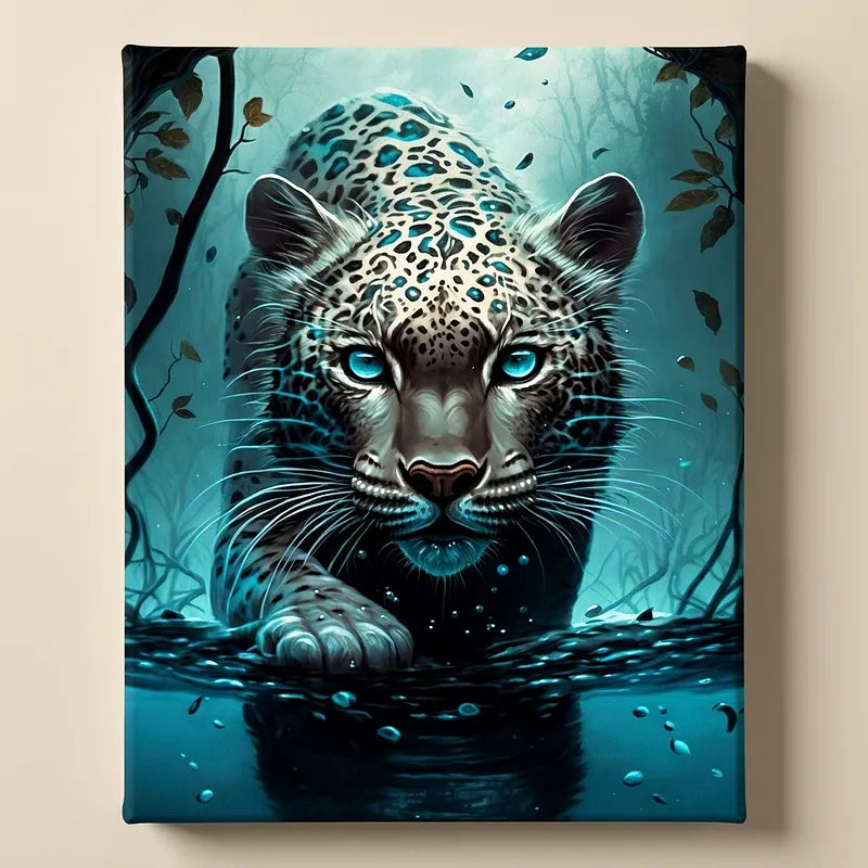 Leopard Water Reflection | Paint By Numbers Kit