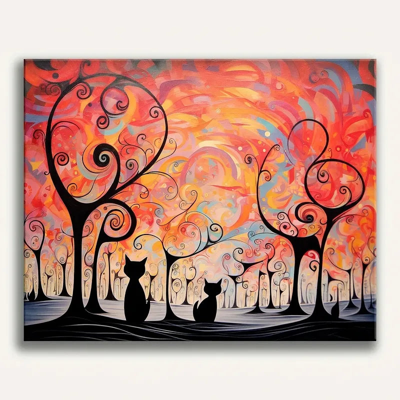 Whimsical Forest Cats | Paint By Numbers Kit