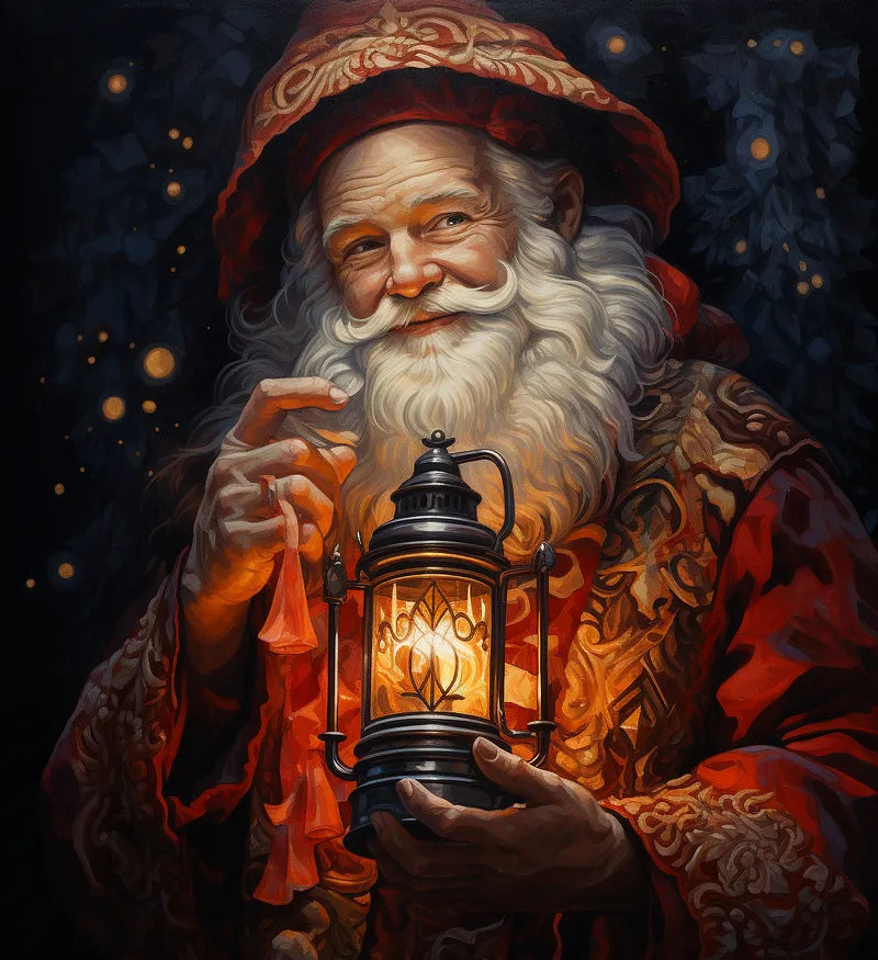 Wise Santa Lantern | Paint By Numbers Kit
