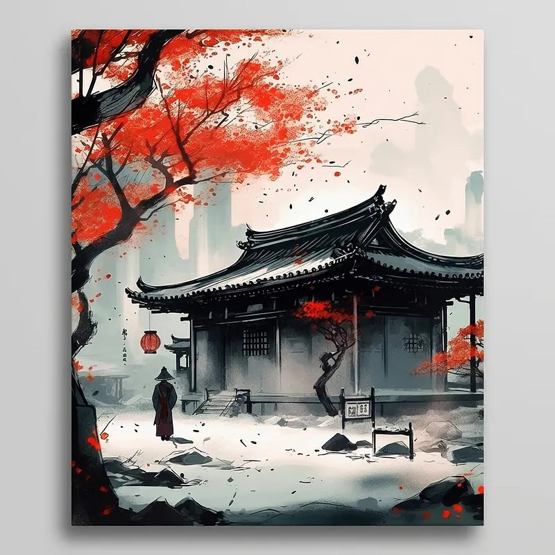 Japanese Temple Autumn | Paint By Numbers Kit