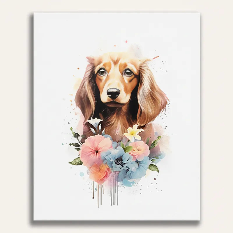 Floral Dachshund | Paint By Numbers Kit