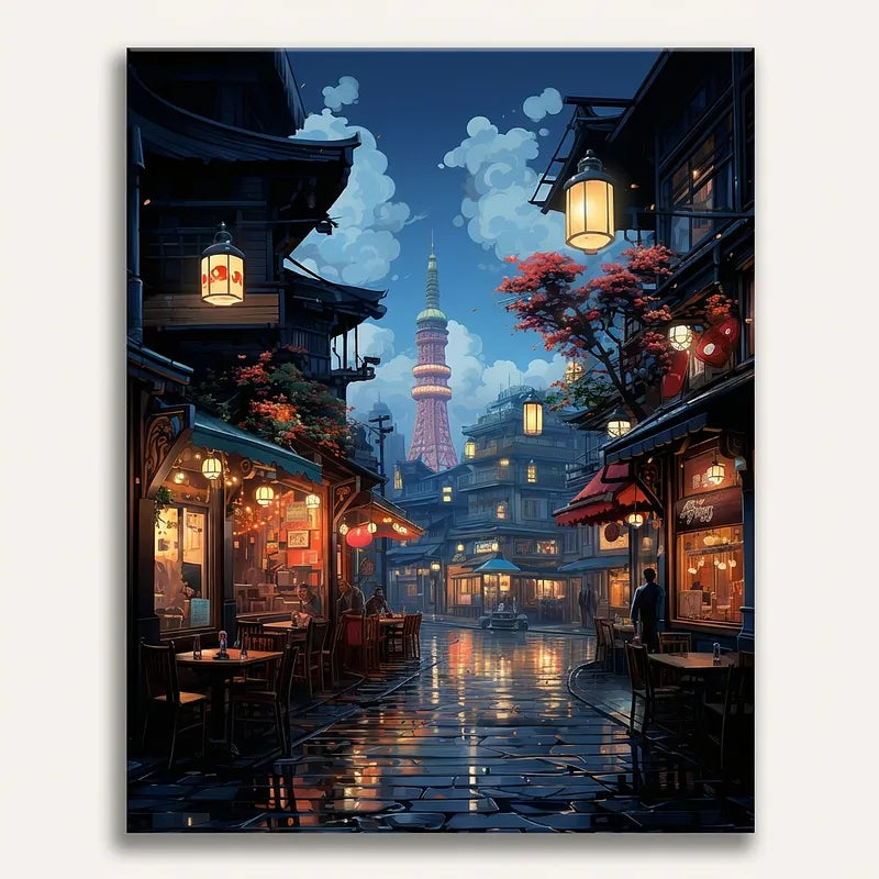 Tokyo Evening Street | Paint By Numbers Kit