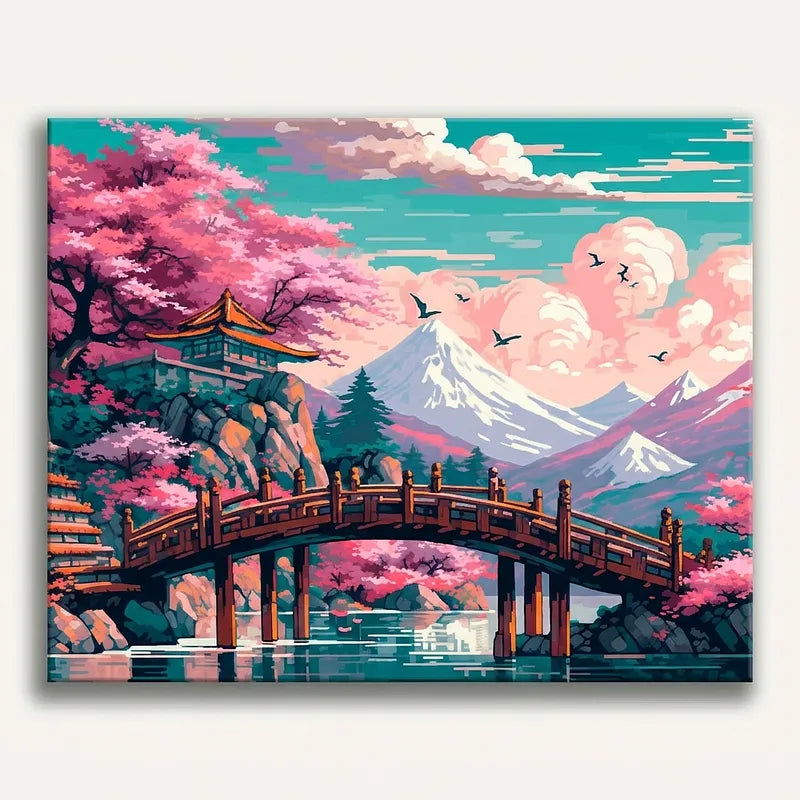 Cherry Blossom Bridge | Paint By Numbers Kit
