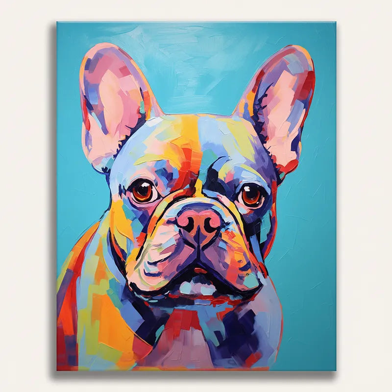 Colorful French Bulldog | Paint By Numbers Kit