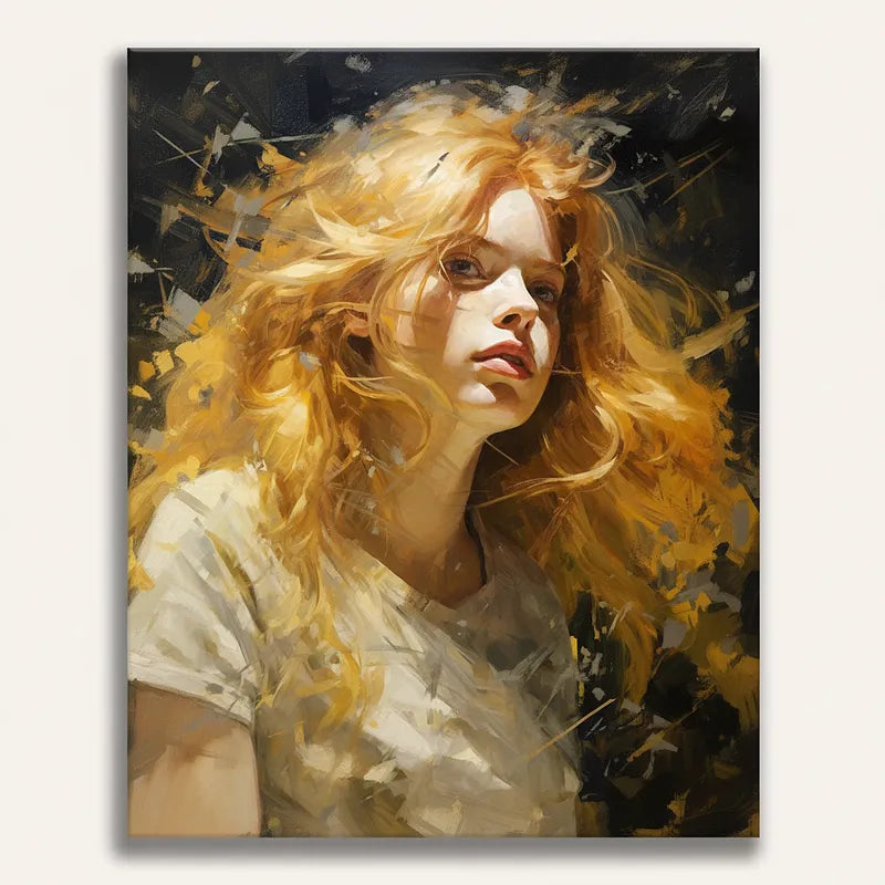 Golden Hair Portrait | Paint By Numbers Kit