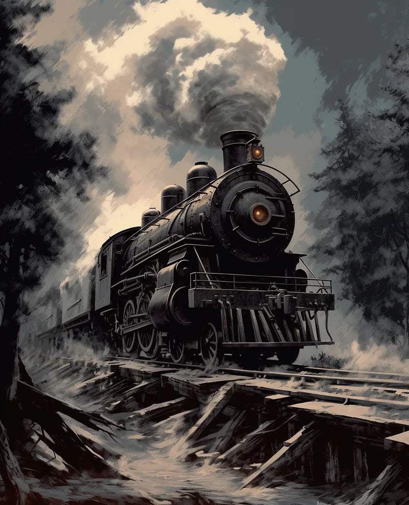 Vintage Steam Train | Paint By Numbers Kit