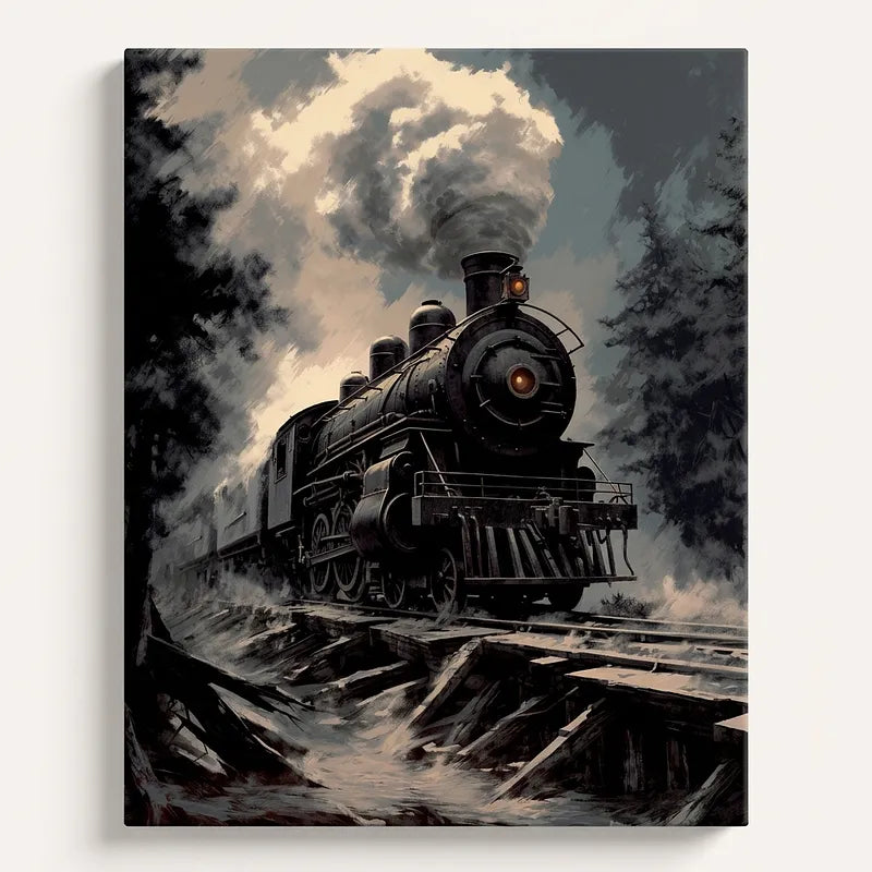 Vintage Steam Train | Paint By Numbers Kit