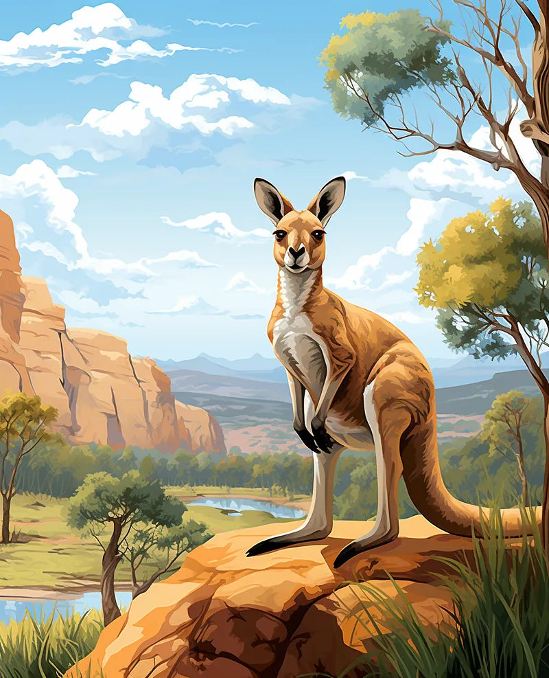 Australian Kangaroo | Paint By Numbers Kit