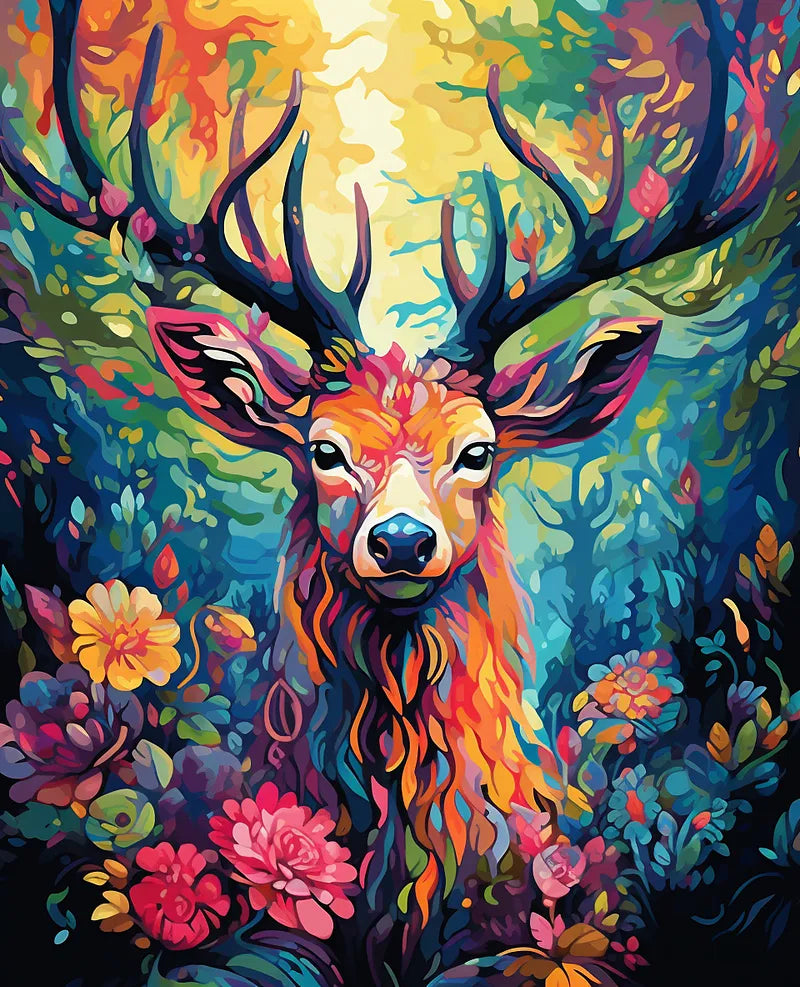 Colorful Forest Deer | Paint By Numbers Kit