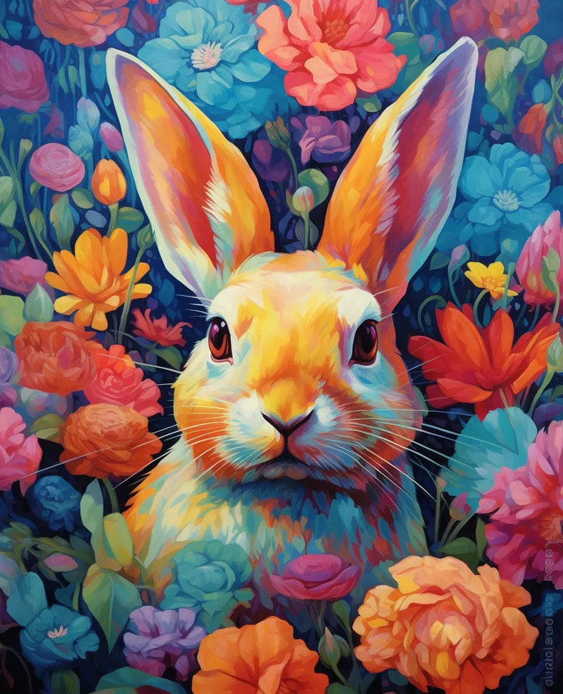 Floral Rabbit | Paint By Numbers Kit