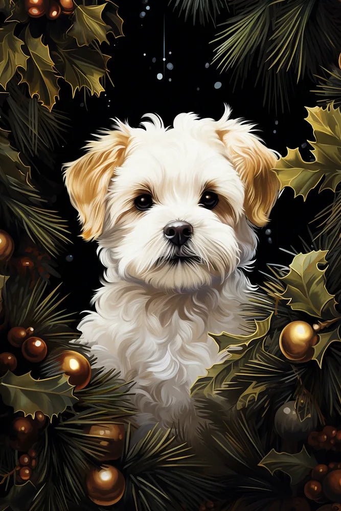 Christmas Puppy Portrait | Paint By Numbers Kit