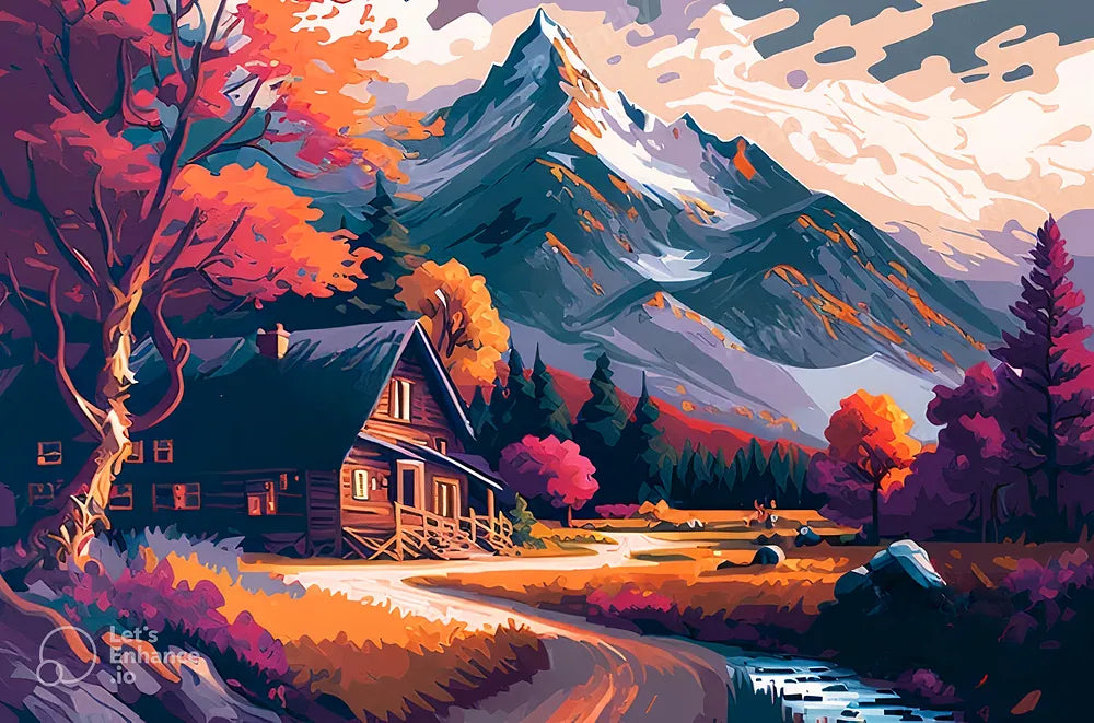 Mountain Cabin Retreat | Paint By Numbers Kit