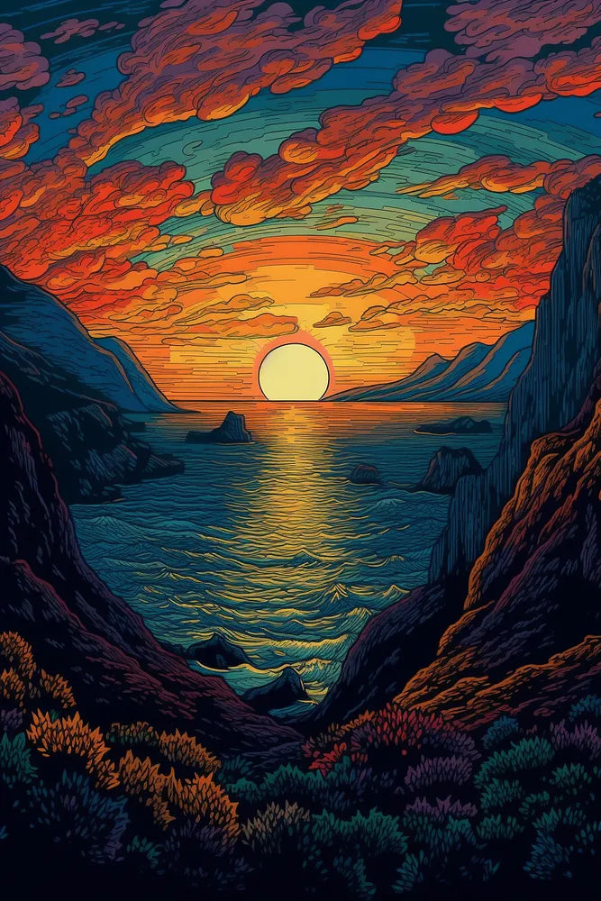 Sunset Cove Escape | Paint By Numbers Kit