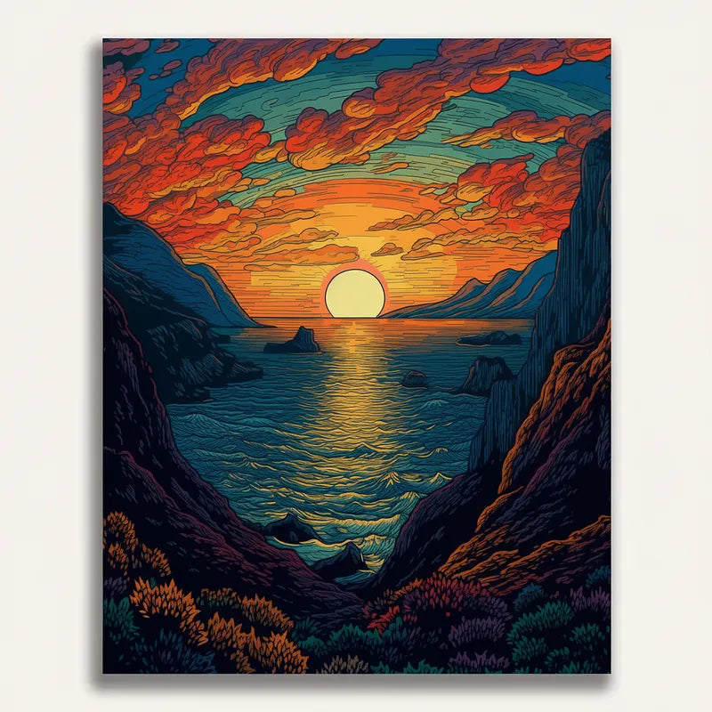 Sunset Cove Escape | Paint By Numbers Kit