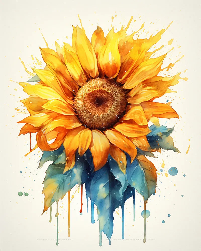 Watercolor Sunflower | Paint By Numbers Kit