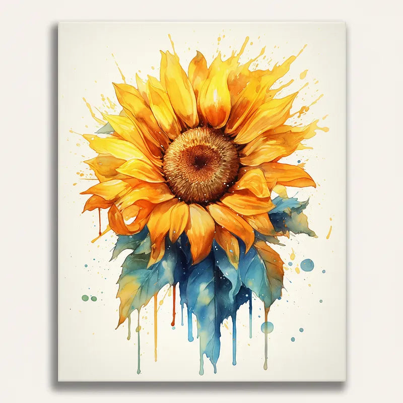 Watercolor Sunflower | Paint By Numbers Kit