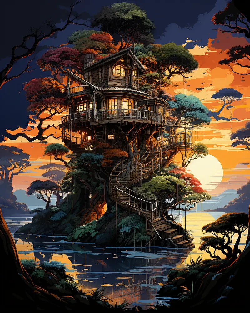 Enchanted Treehouse | Paint By Numbers Kit