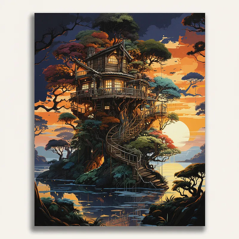 Enchanted Treehouse | Paint By Numbers Kit