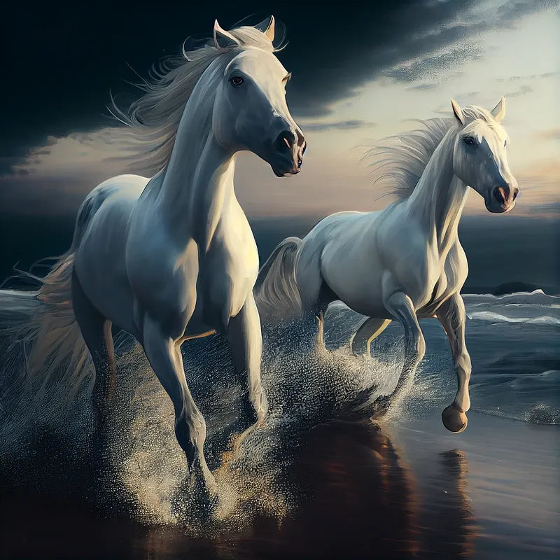 Majestic White Horses | Paint By Numbers Kit