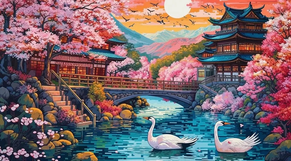 Japanese Garden Sanctuary | Paint By Numbers Kit