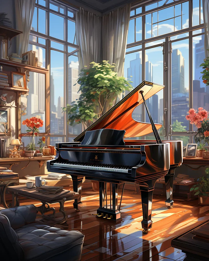 Piano Room Elegance | Paint By Numbers Kit