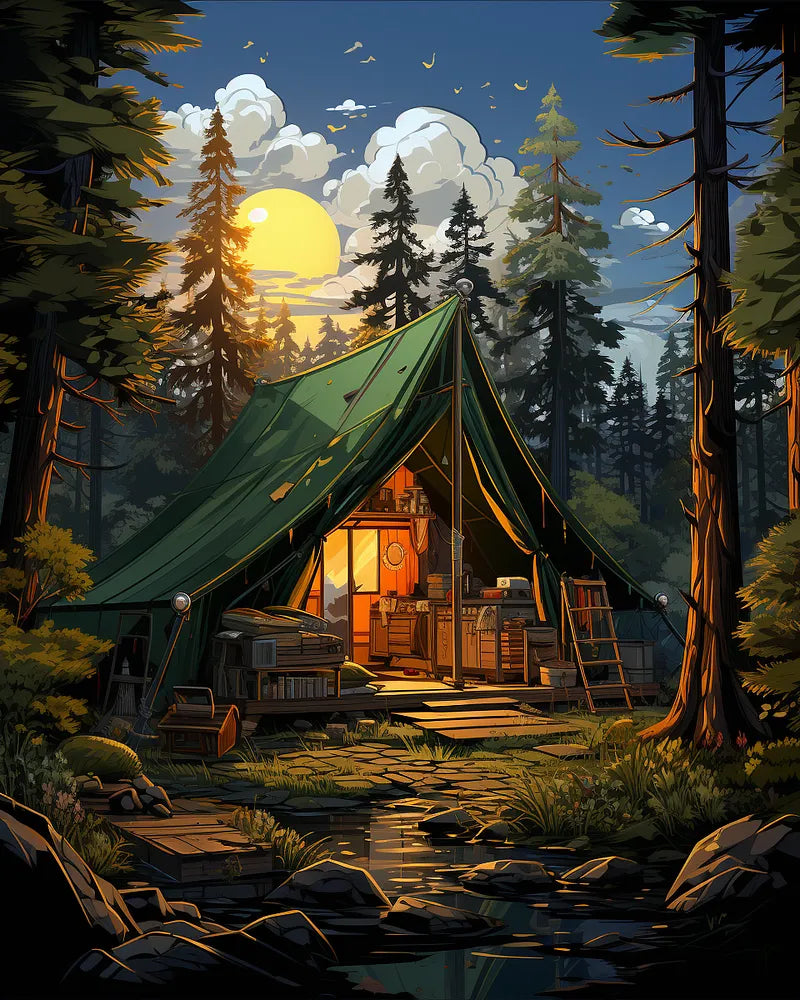 Forest Camping Tent | Paint By Numbers Kit