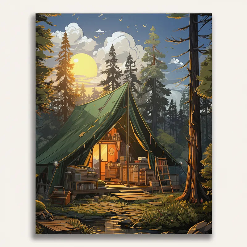 Forest Camping Tent | Paint By Numbers Kit