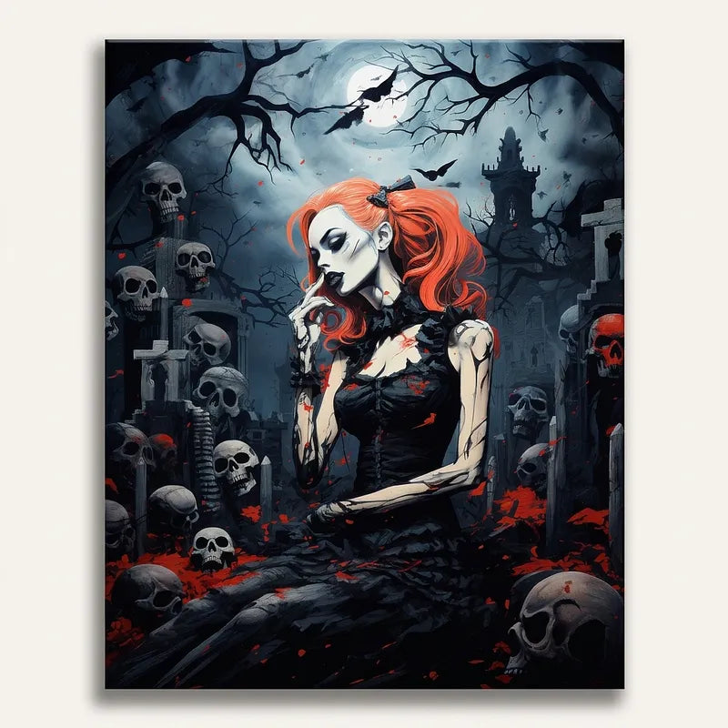 Gothic Vampire Cemetery | Paint By Numbers Kit
