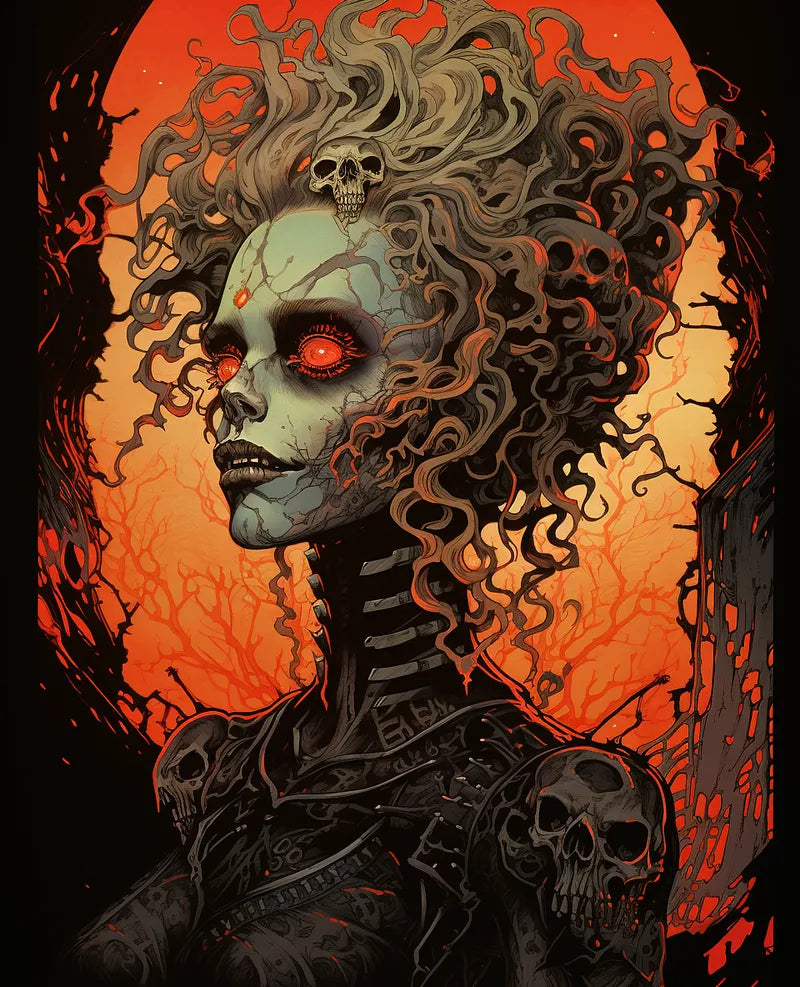 Gothic Skull Medusa | Paint By Numbers Kit