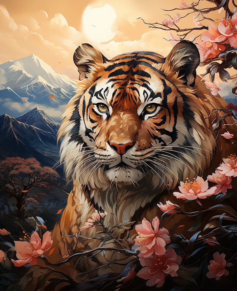 Majestic Tiger Blossoms | Paint By Numbers Kit