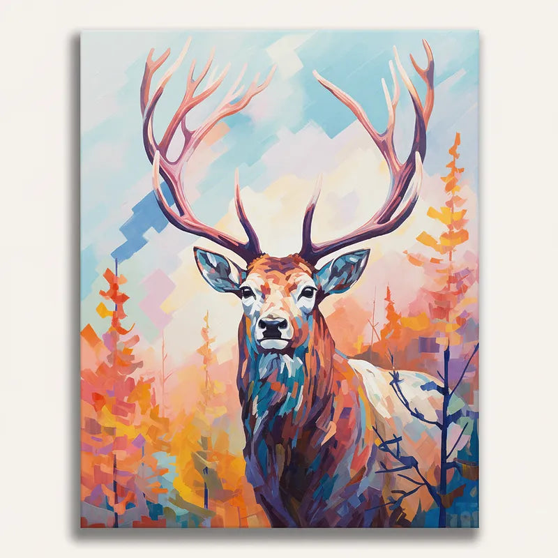 Colorful Deer Portrait | Paint By Numbers Kit