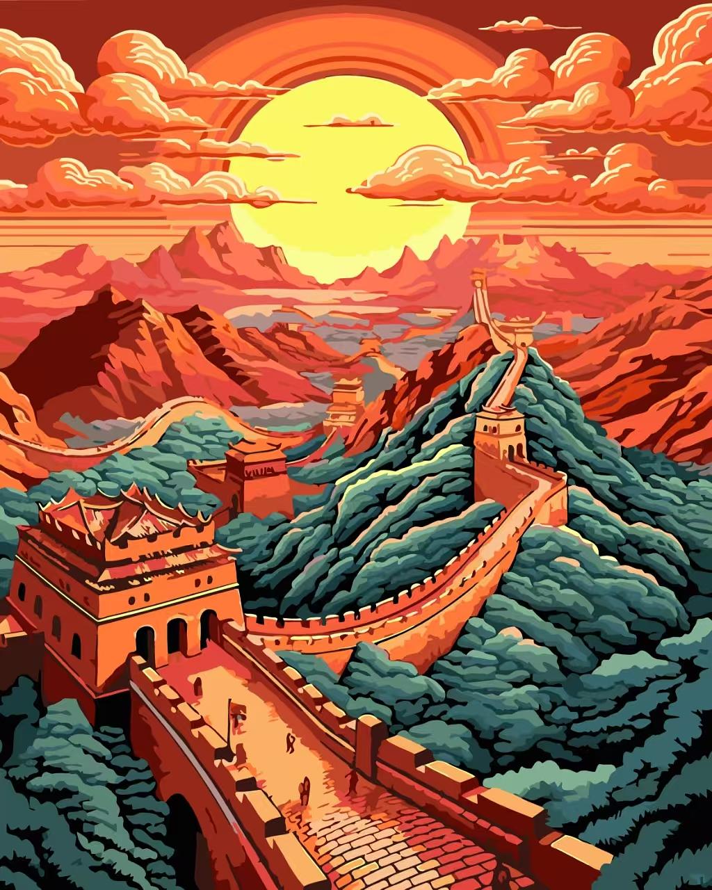 Great Wall Sunset | Paint By Numbers Kit
