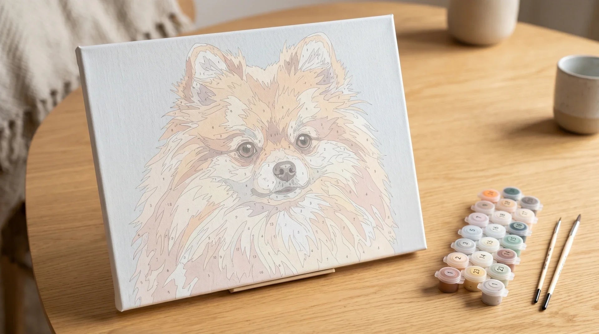 Paint by numbers pet portrait canvas, colour-printed Paint Kit Studio kit