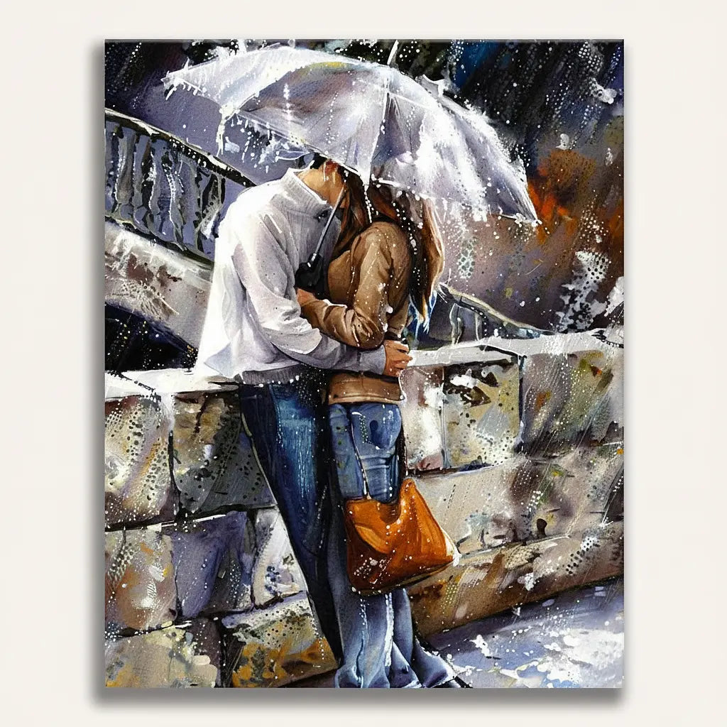 Romantic Rain Umbrella | Paint By Numbers Kit
