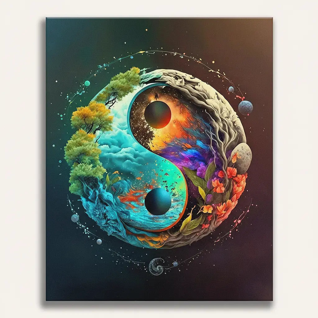 Cosmic Yin Yang - Framed Paint by Numbers Kit