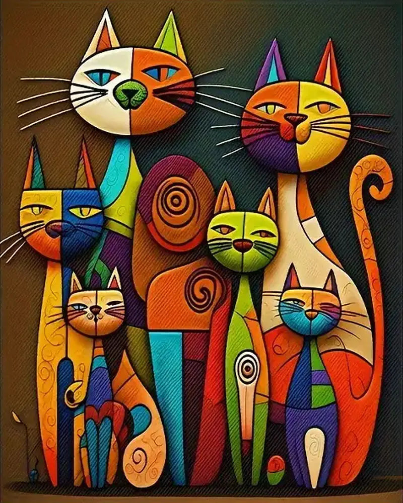 Colorful Cats | Paint By Numbers Kit