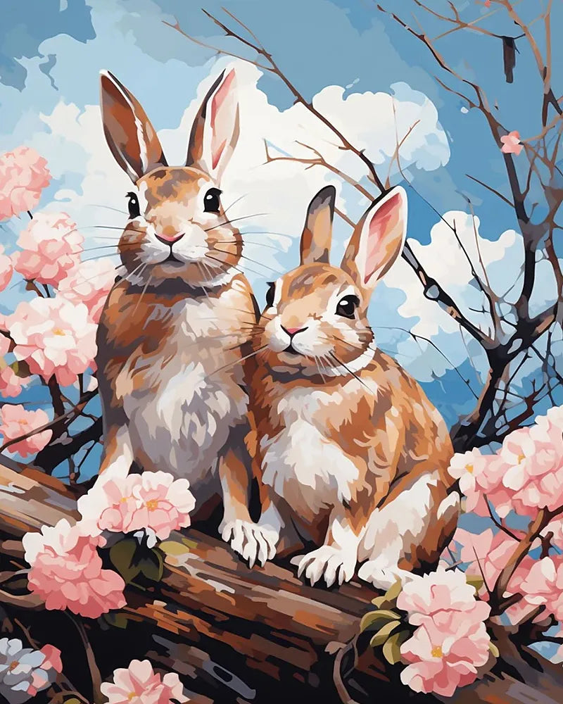Spring Rabbits | Paint By Numbers Kit