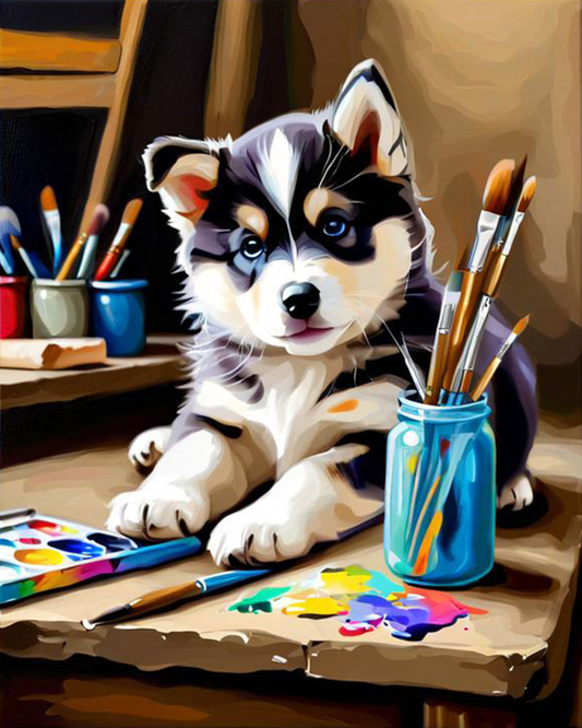 Artist Husky Puppy